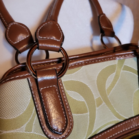 Rosetti Shoulder Handbag Green with Brown Straps - Picture 5 of 9